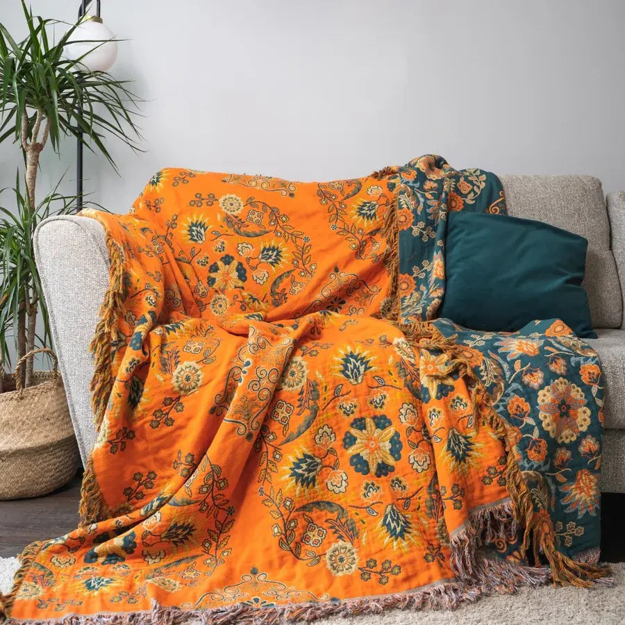 Wendedecke mit floralem Muster | Für Sofa und Bett