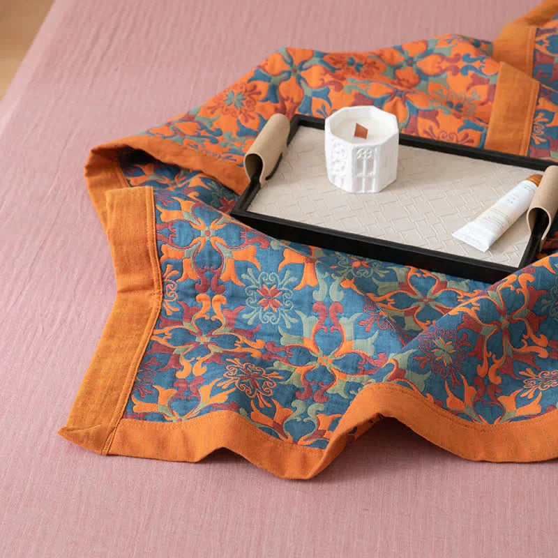 Tagesdecke mit orientalischem Blumenmuster, 6-lagig | Für Bett und Sofa