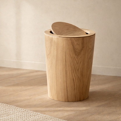 Abfalleimer Holzoptik mit Deckel