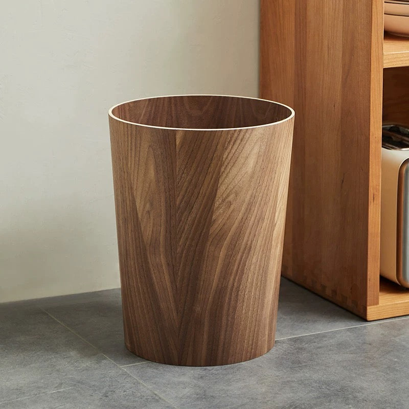 Abfalleimer Holzoptik mit Deckel