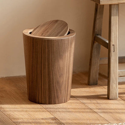 Abfalleimer Holzoptik mit Deckel