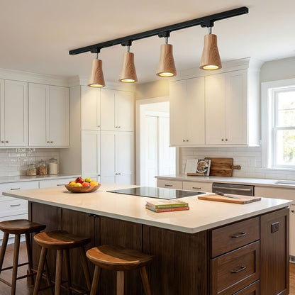 Deckenlampe mit Holz-Spots