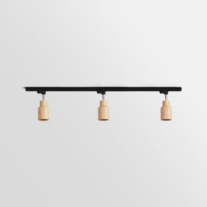 Deckenlampe mit Holz-Spots