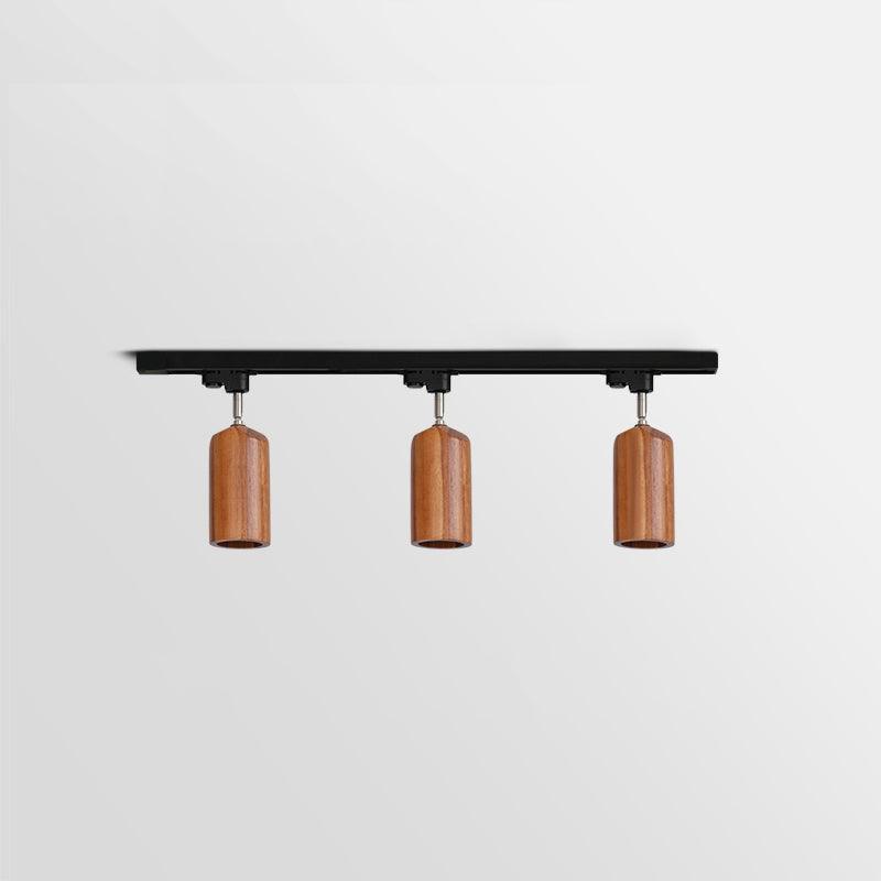 Deckenlampe mit Holz-Spots