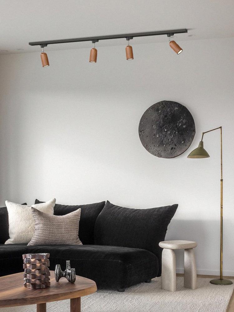 Deckenlampe mit Holz-Spots