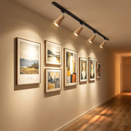 Deckenlampe mit Holz-Spots