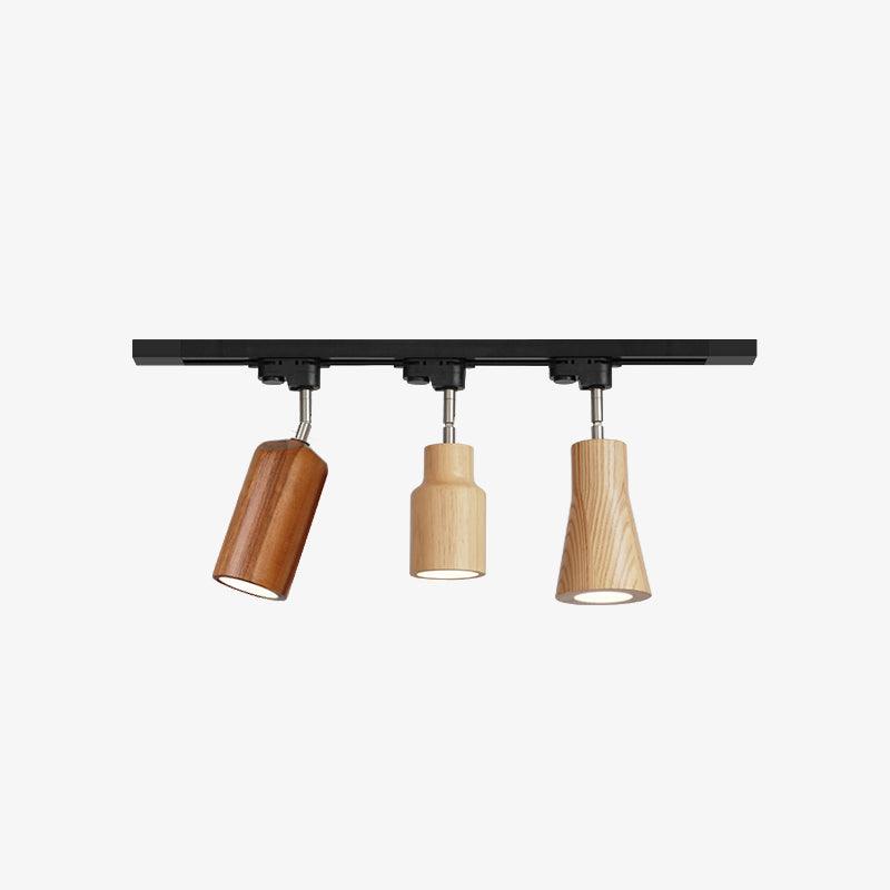 Deckenlampe mit Holz-Spots