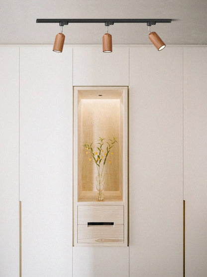 Deckenlampe mit Holz-Spots