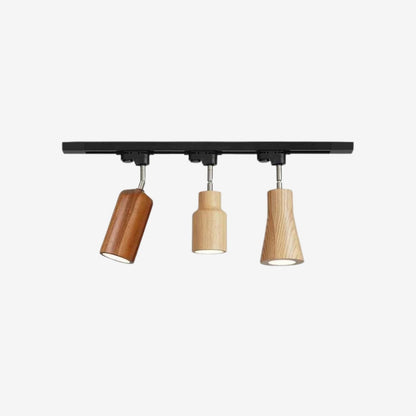 Deckenlampe mit Holz-Spots