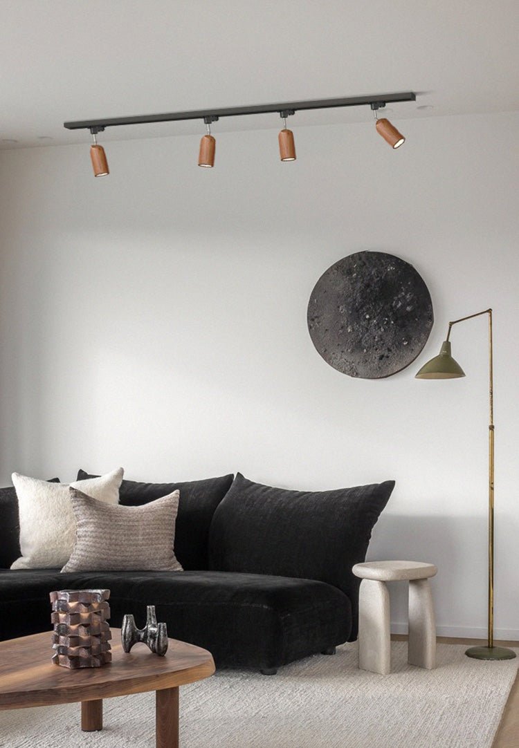 Deckenlampe mit Holz-Spots