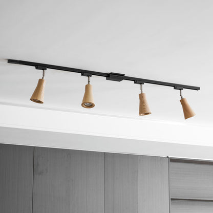 Deckenlampe mit Holz-Spots