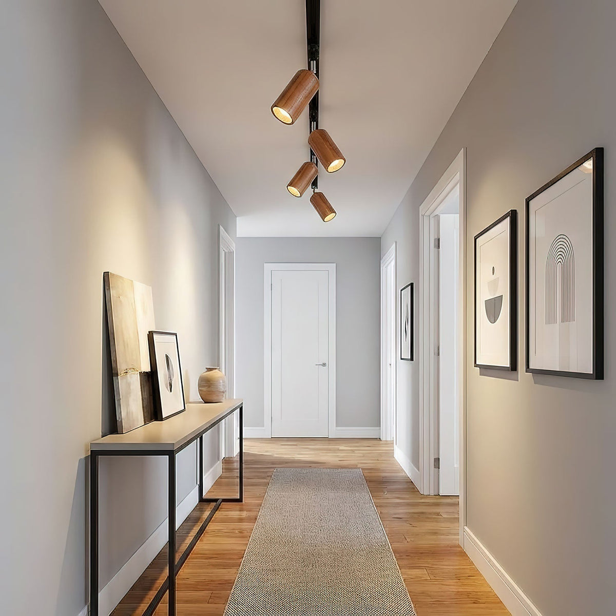 Deckenlampe mit Holz-Spots