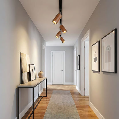 Deckenlampe mit Holz-Spots