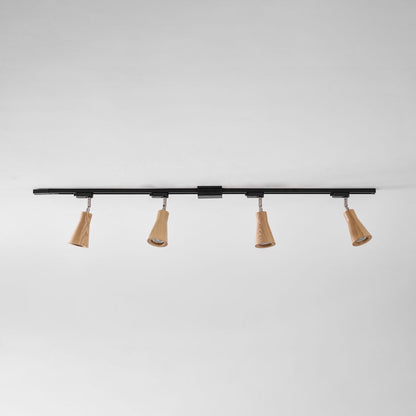 Deckenlampe mit Holz-Spots
