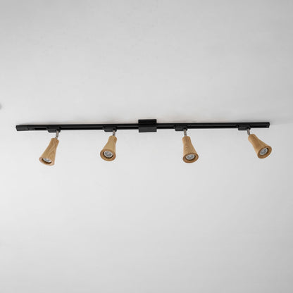 Deckenlampe mit Holz-Spots