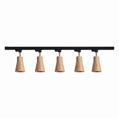 Deckenlampe mit Holz-Spots