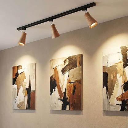 Deckenlampe mit Holz-Spots