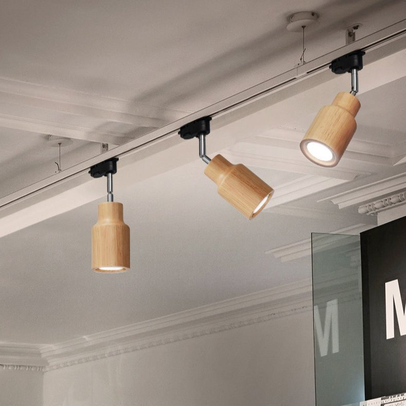 Deckenlampe mit Holz-Spots