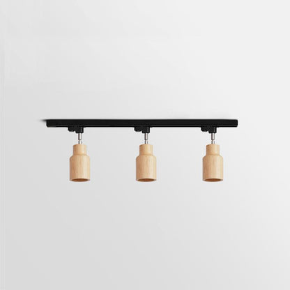 Deckenlampe mit Holz-Spots