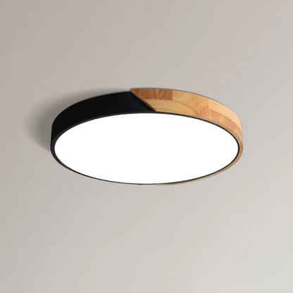 Deckenleuchte rund Holz