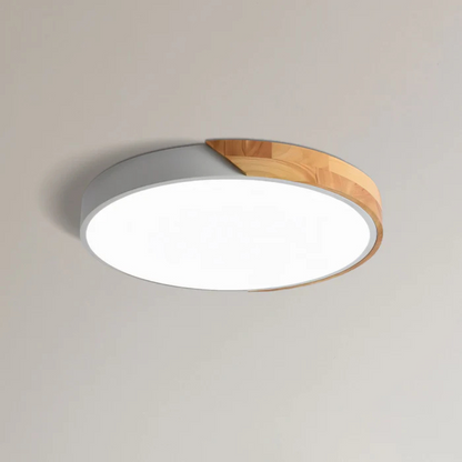 Deckenleuchte rund Holz