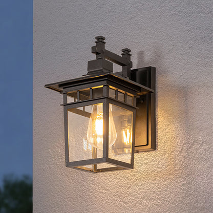 Aussen-Wandleuchte im Laternendesign mit E27-Fassung | Für Hauseingang, Terrasse und Garten