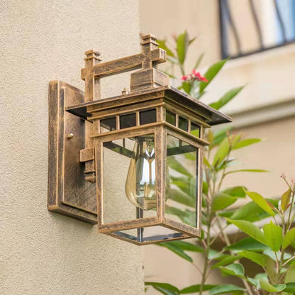 Aussen-Wandleuchte im Laternendesign mit E27-Fassung | Für Hauseingang, Terrasse und Garten