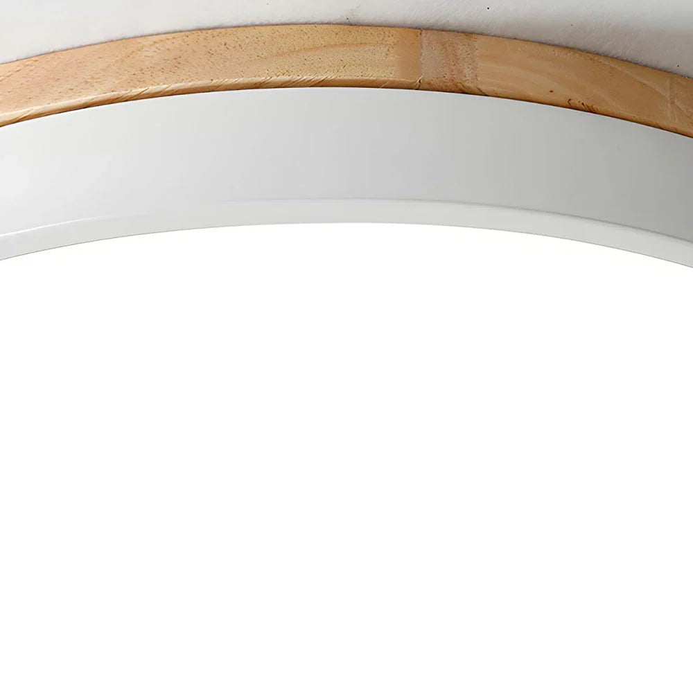LED Deckenleuchte rund Holzrand