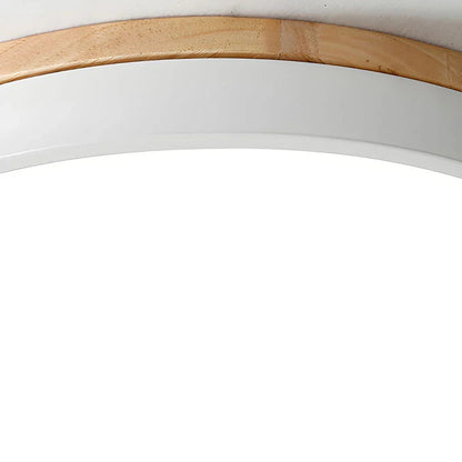 LED Deckenleuchte rund Holzrand