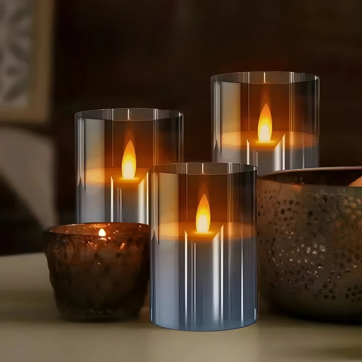 LED Kerze Glas