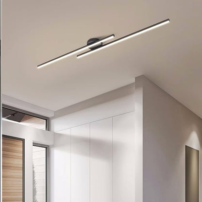 LED-Deckenleuchte mit zwei Lichtbalken aus Aluminium | Flaches Design mit integrierter LED