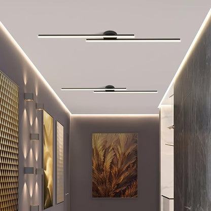 LED-Deckenleuchte mit zwei Lichtbalken aus Aluminium | Flaches Design mit integrierter LED