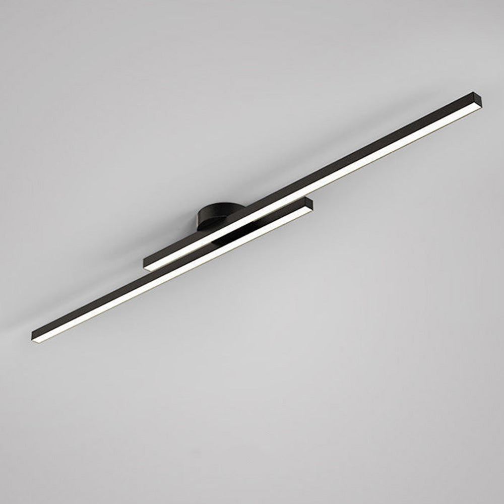 LED-Deckenleuchte mit zwei Lichtbalken aus Aluminium | Flaches Design mit integrierter LED