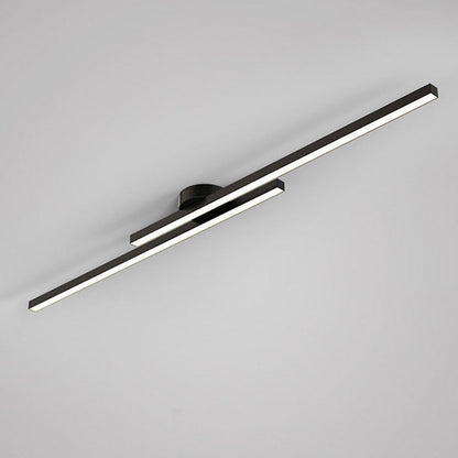 LED-Deckenleuchte mit zwei Lichtbalken aus Aluminium | Flaches Design mit integrierter LED