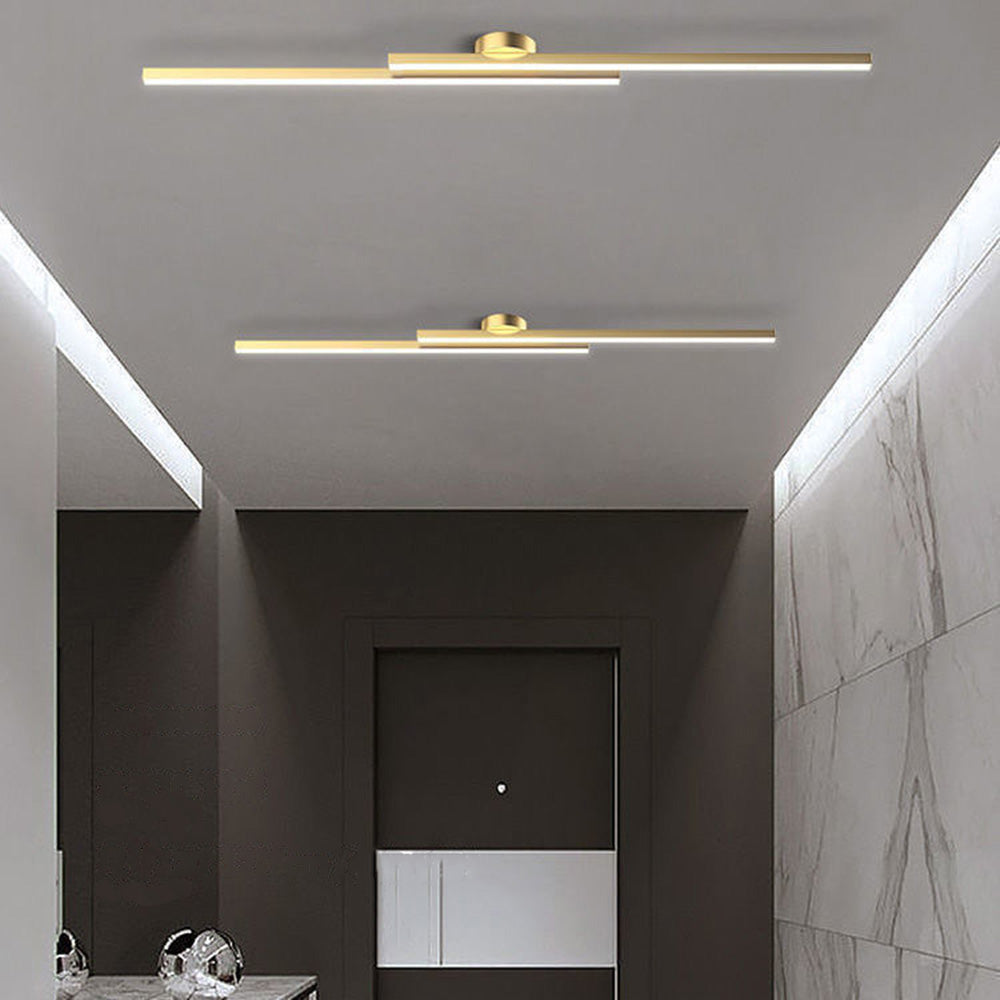 LED-Deckenleuchte mit zwei Lichtbalken aus Aluminium | Flaches Design mit integrierter LED