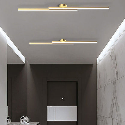 LED-Deckenleuchte mit zwei Lichtbalken aus Aluminium | Flaches Design mit integrierter LED