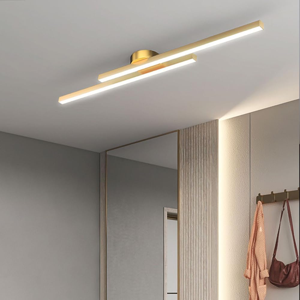 LED-Deckenleuchte mit zwei Lichtbalken aus Aluminium | Flaches Design mit integrierter LED