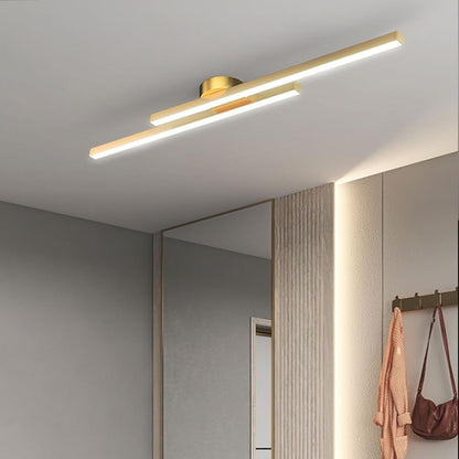 LED-Deckenleuchte mit zwei Lichtbalken aus Aluminium | Flaches Design mit integrierter LED