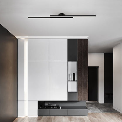 LED-Deckenleuchte mit zwei Lichtbalken aus Aluminium | Flaches Design mit integrierter LED