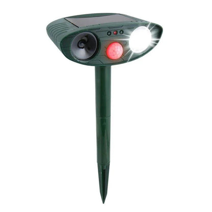 Solarbetriebener Ultraschall-Tiervertreiber im 4er-Set | Mit PIR-Sensor und LED-Blitzlicht für Garten